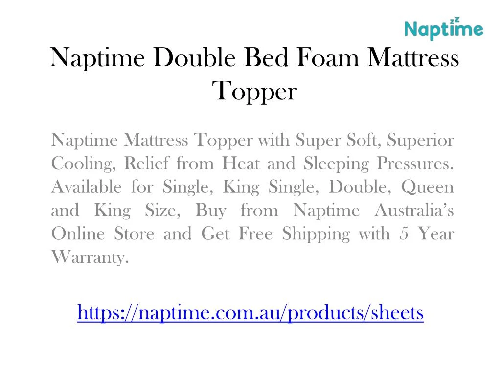 naptime double bed foam mattress topper n.