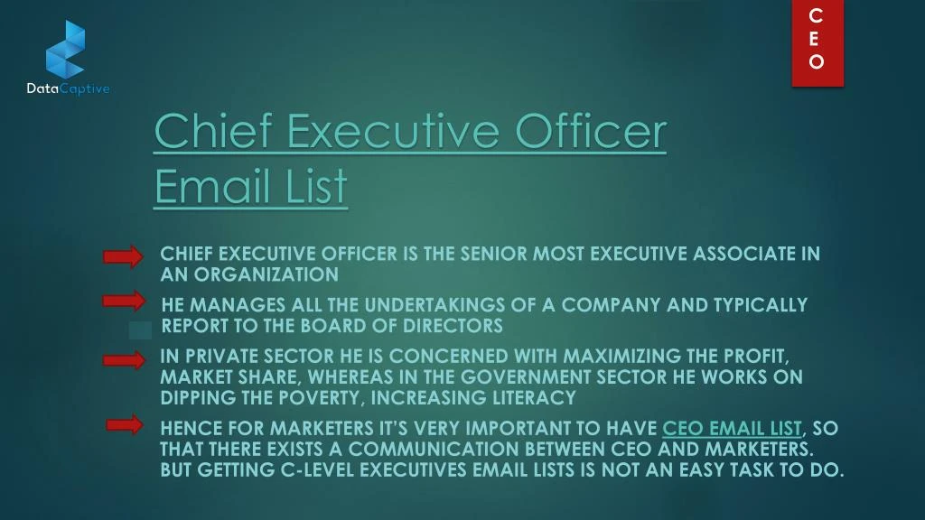 PPT - CEO Email List | CEO Mailing List | CEO Mailing Adresses ...