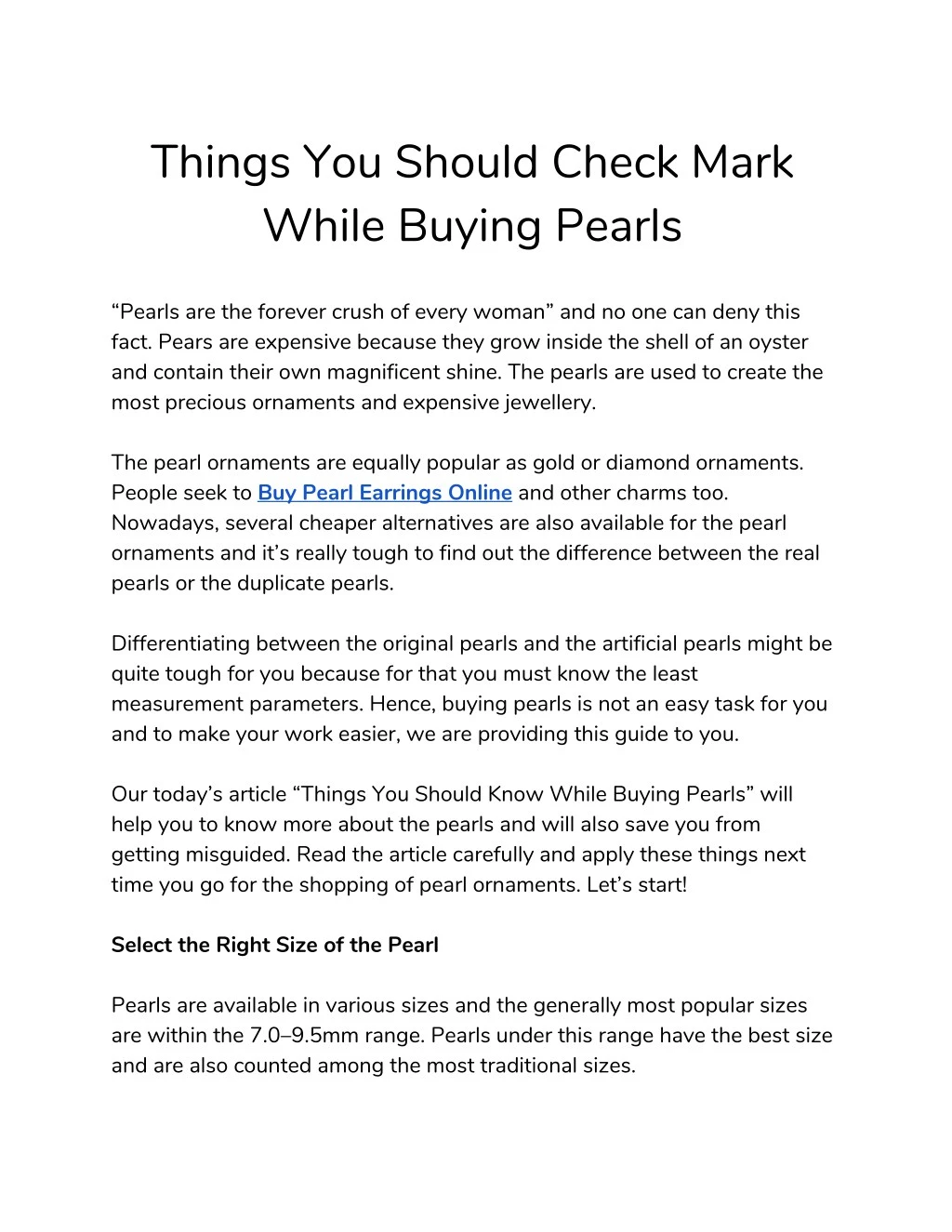 things you should check mark while buying pearls n.