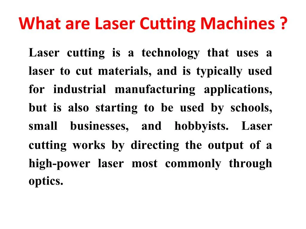 what are laser cutting machines n.