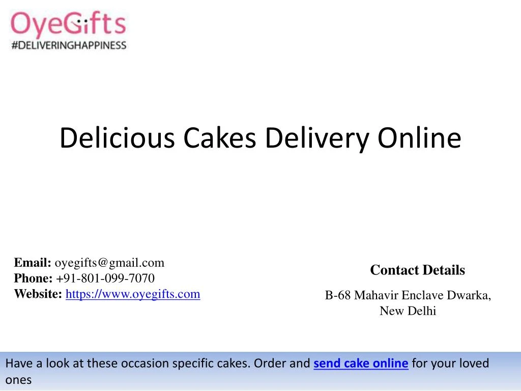 delicious cakes delivery online n.