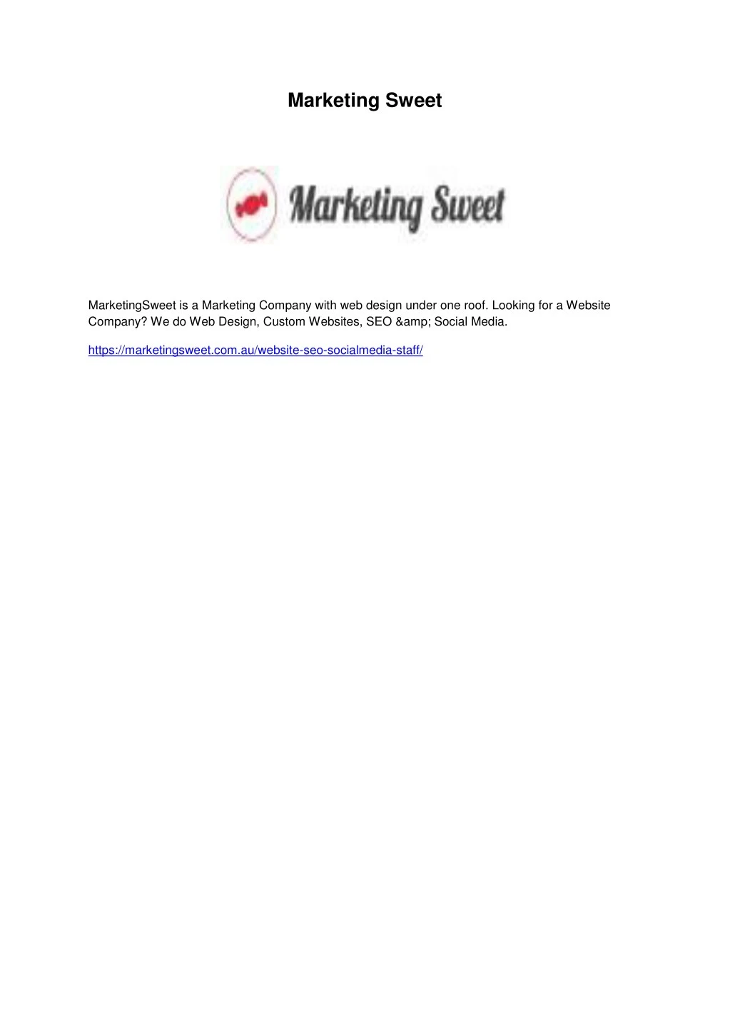 marketing sweet n.