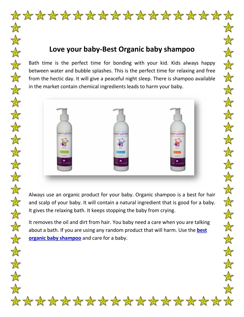 love your baby best organic baby shampoo n.