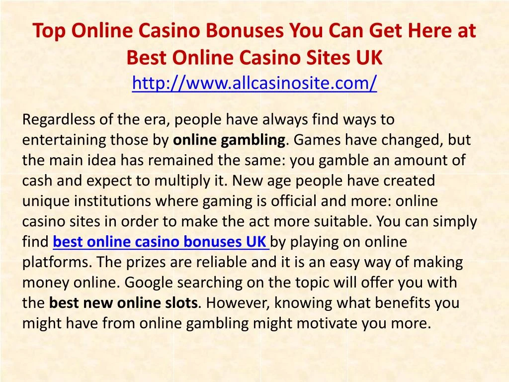 An informed Websites Gambling enterprises To have 2022