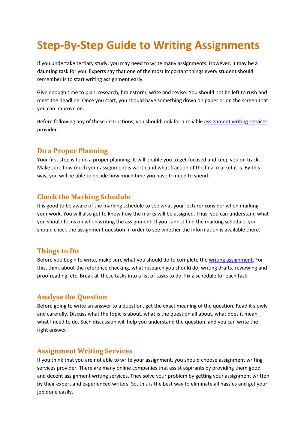 PPT Step By Step Guide To Writing Assignments PowerPoint Presentation 