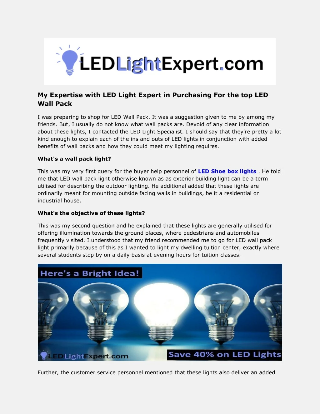 my expertise with led light expert in purchasing n.
