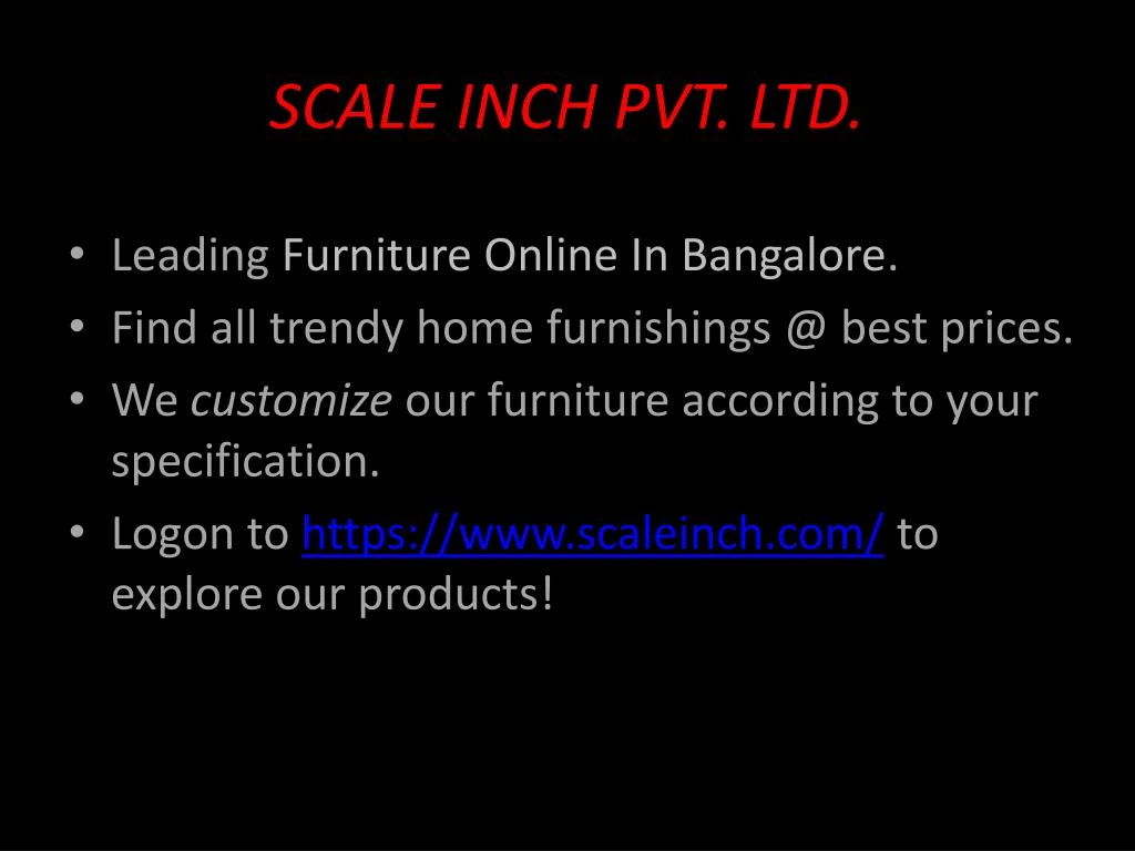 Ppt Online Furniture In India Scale Inch Powerpoint