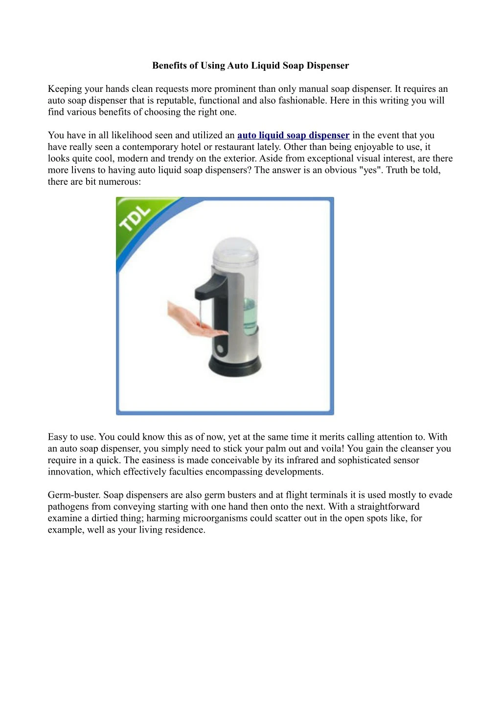 auto liquid soap dispenser