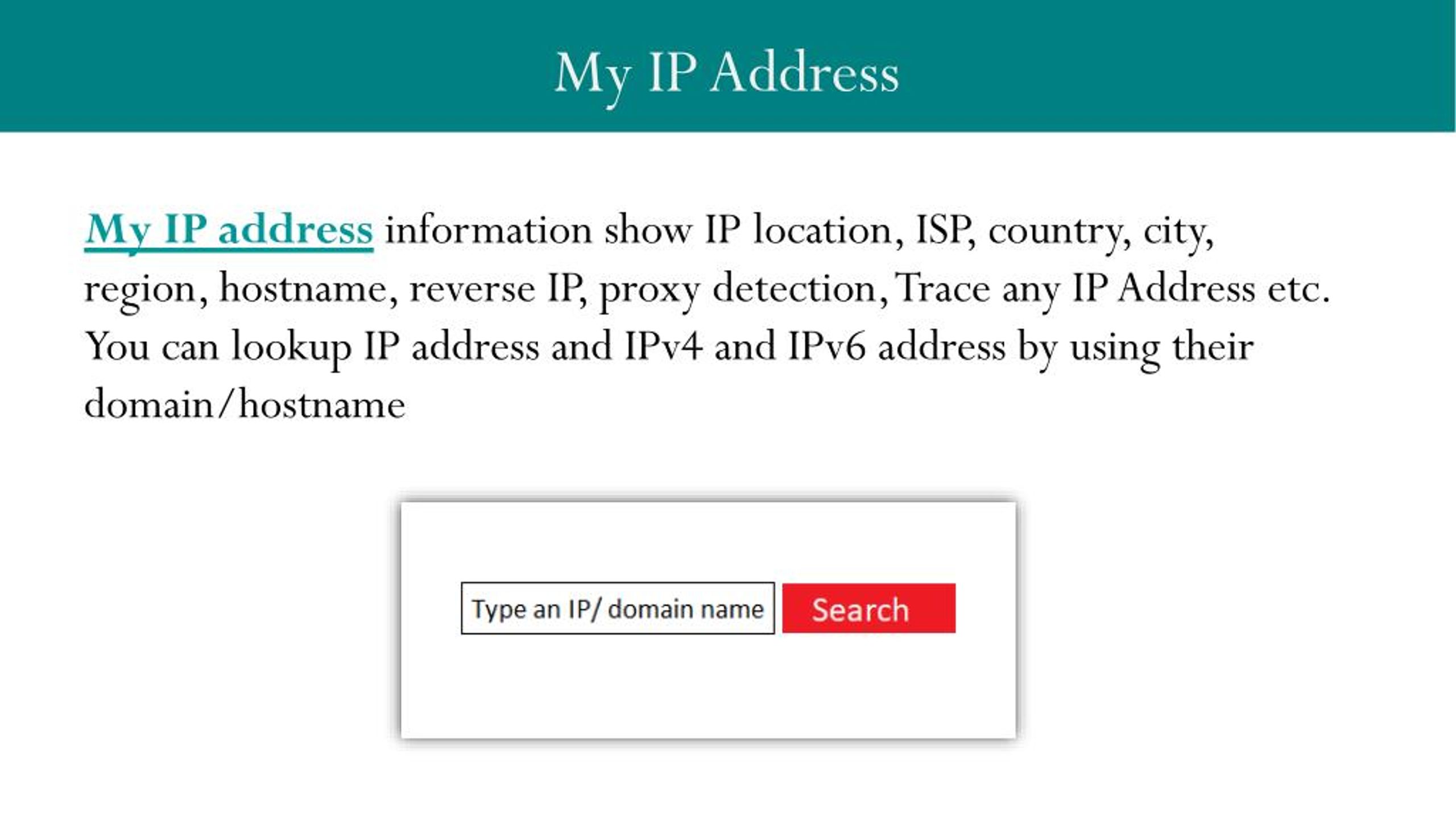 my address ip location