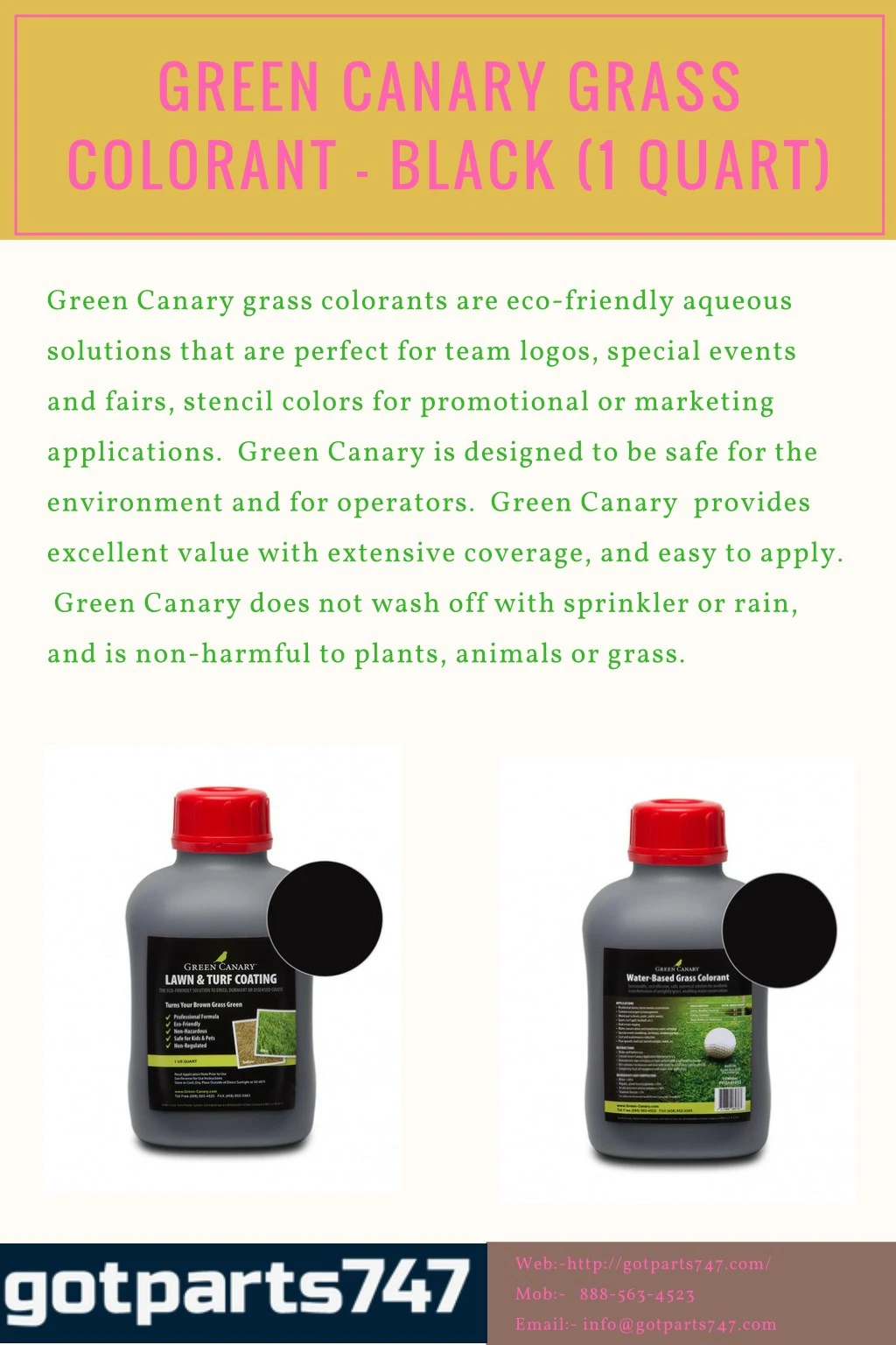 green canary grass colorant black 1 quart n.