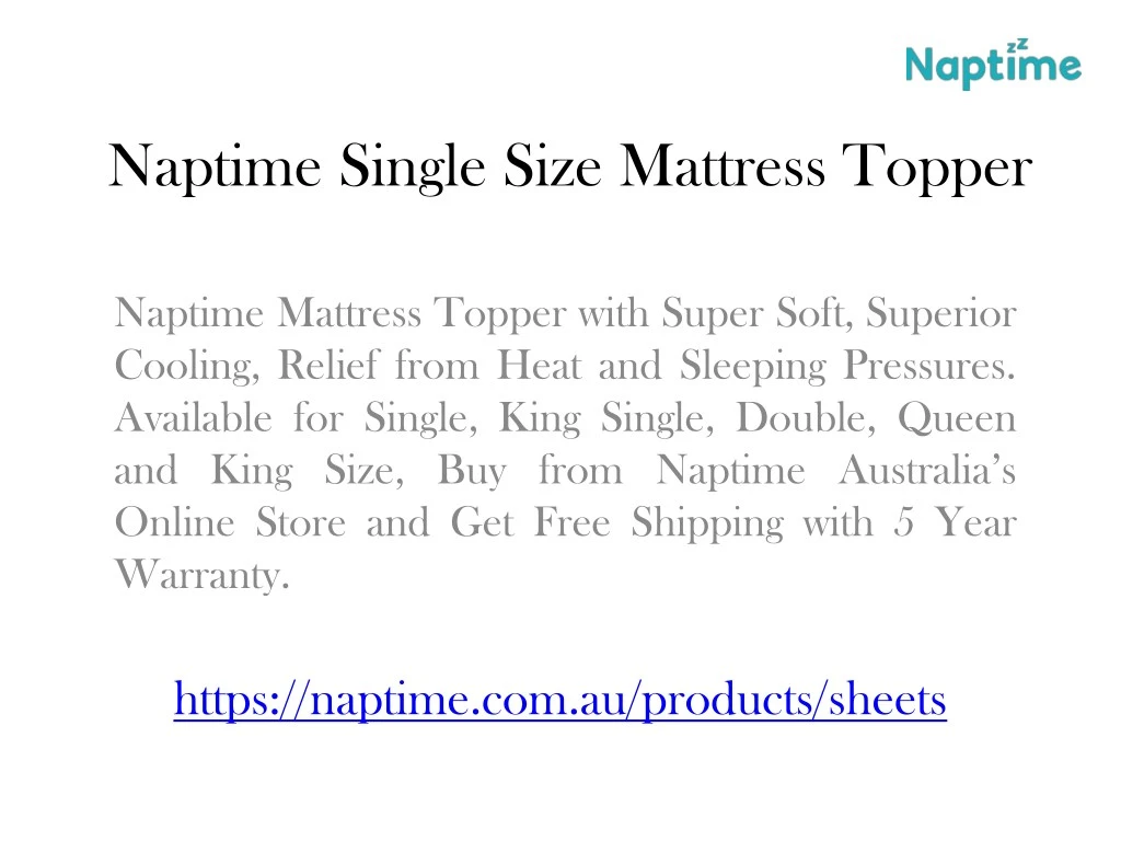 naptime single size mattress topper n.