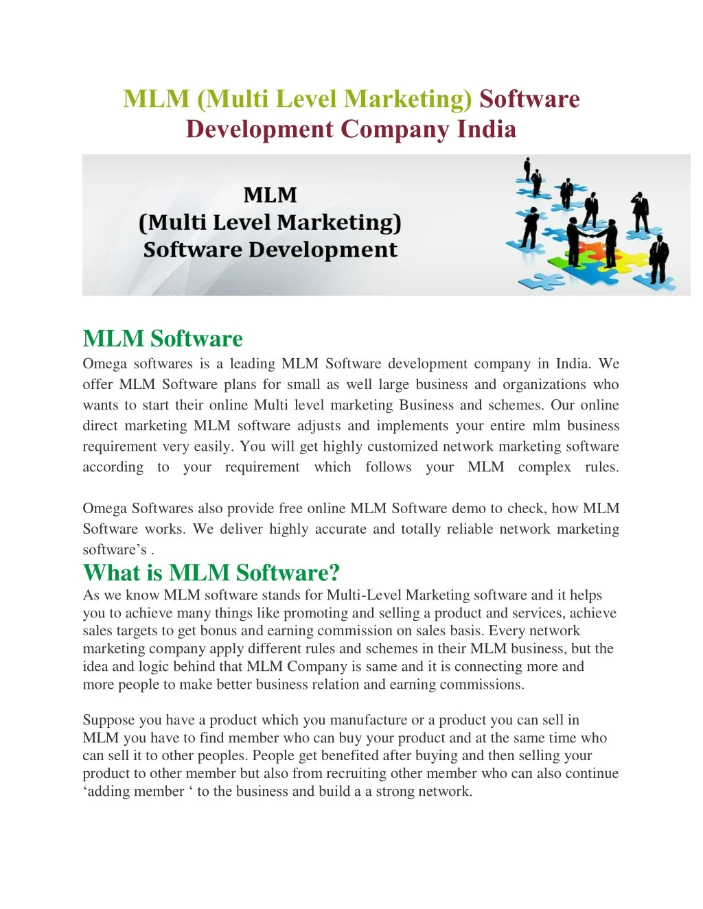 mlm multi level marketing software development n.