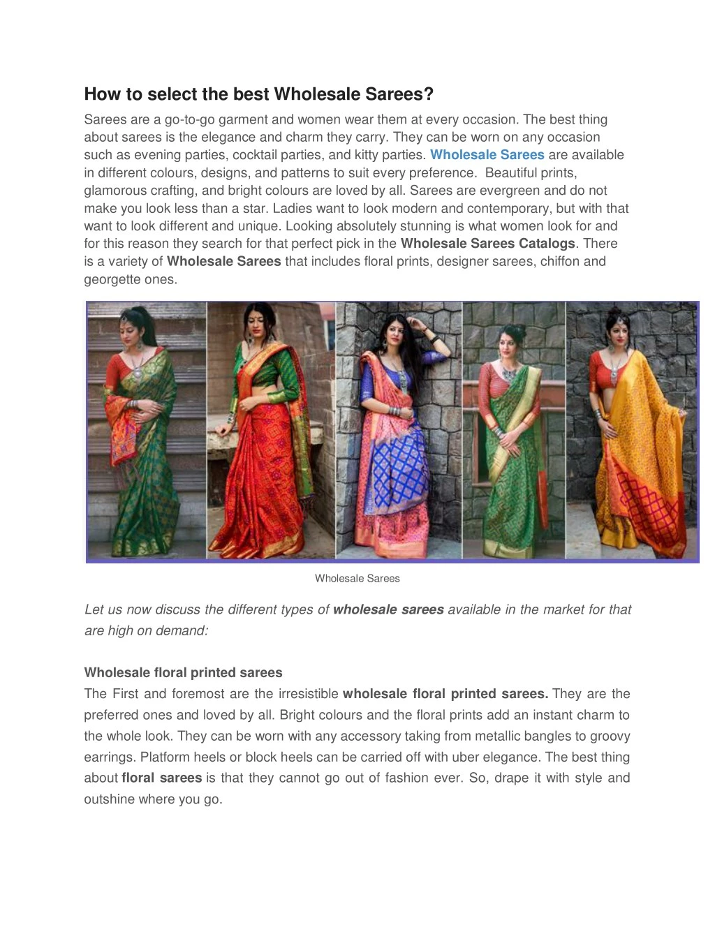 how to select the best wholesale sarees n.