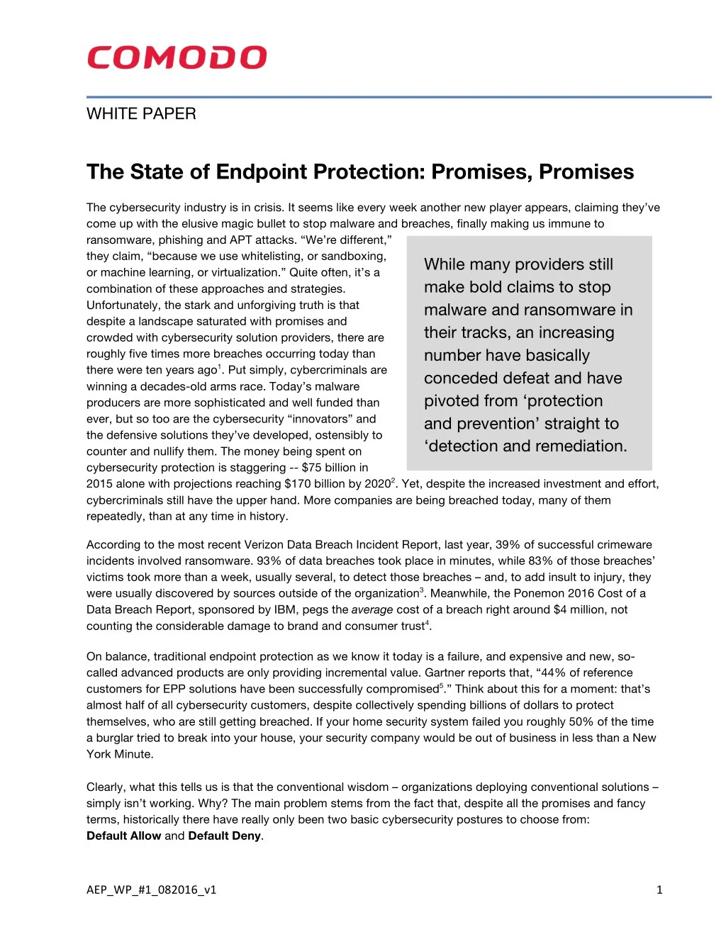 white paper the state of endpoint protection n.