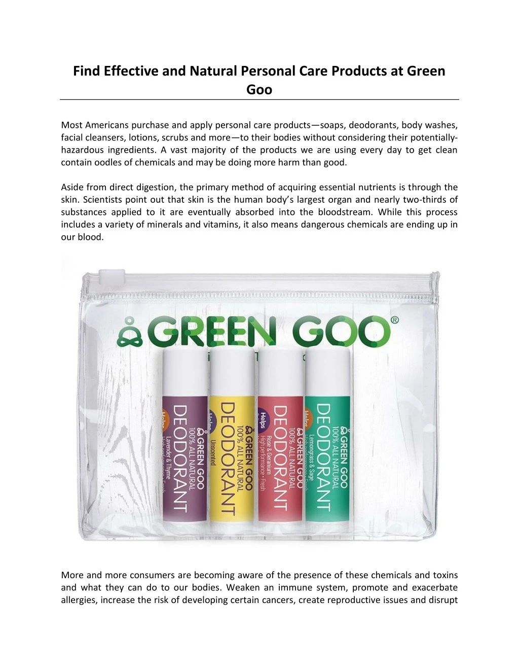 PPT - Find Effective and Natural Personal Care Products at Green Goo