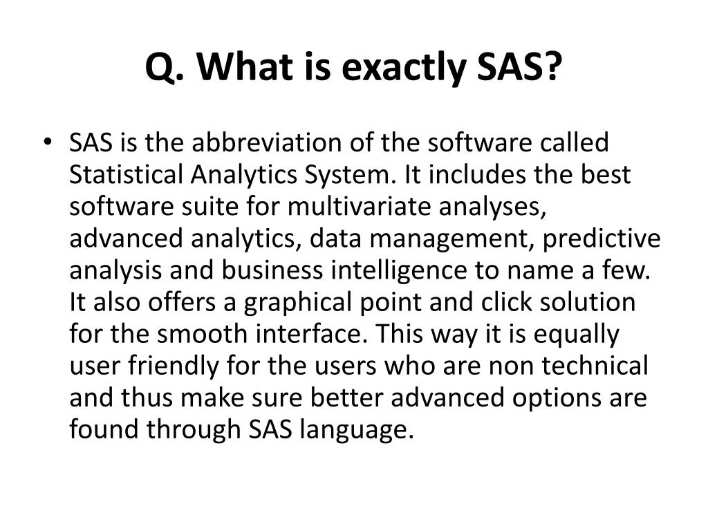 sas interview questions for managers