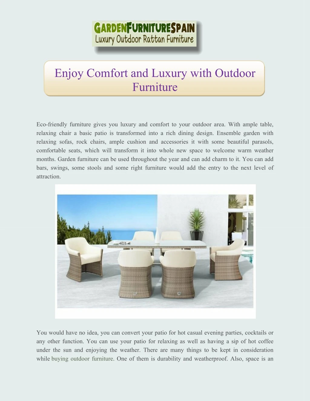 enjoy comfort and luxury with outdoor furniture n.