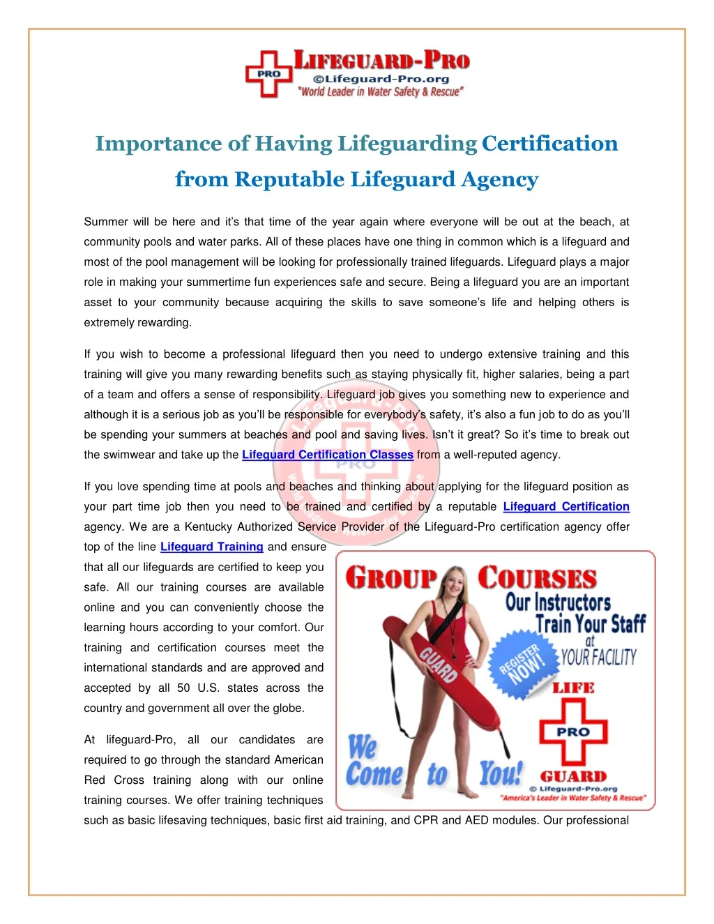 PPT Lifeguard Certification Classes PowerPoint Presentation free