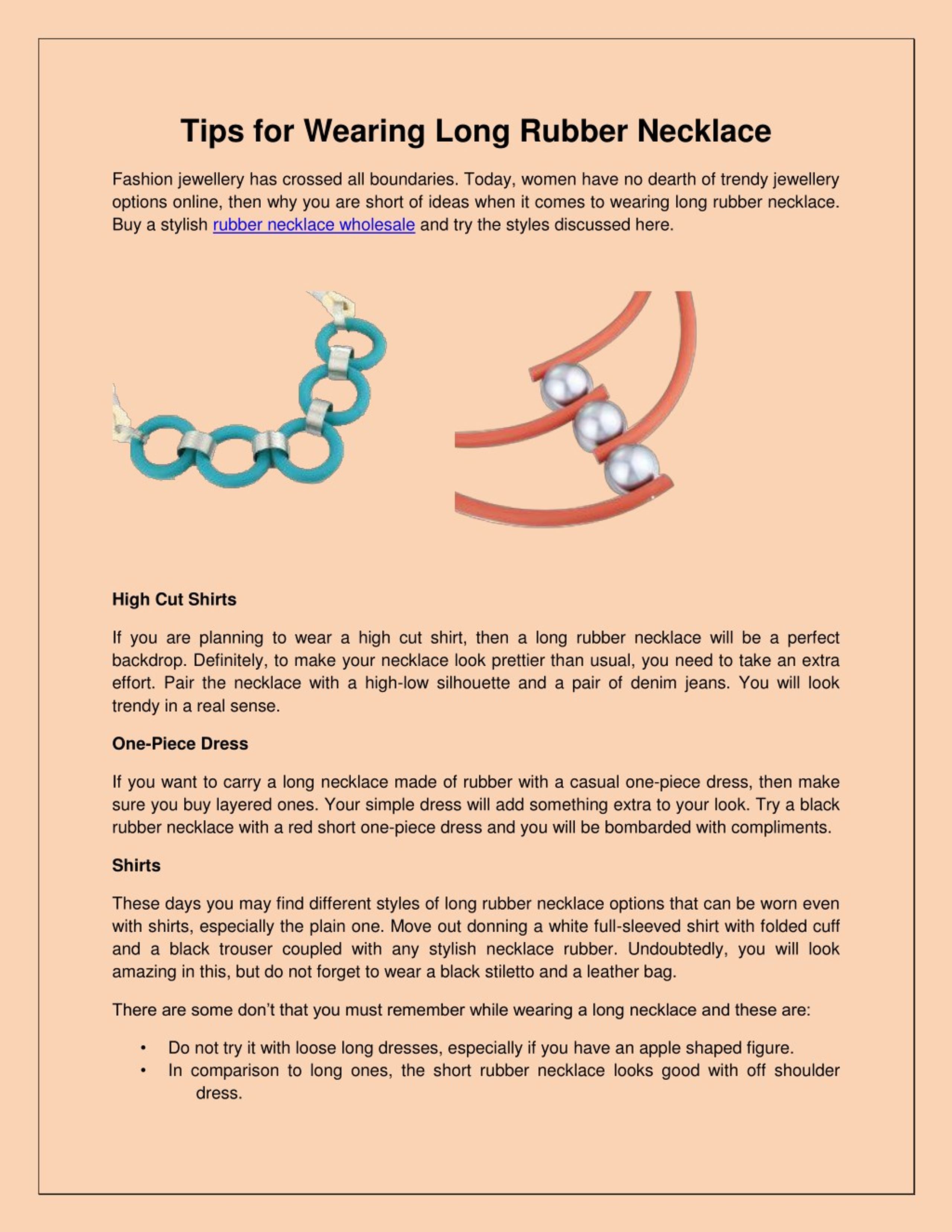 PPT - Tips for Wearing Long Rubber Necklace PowerPoint