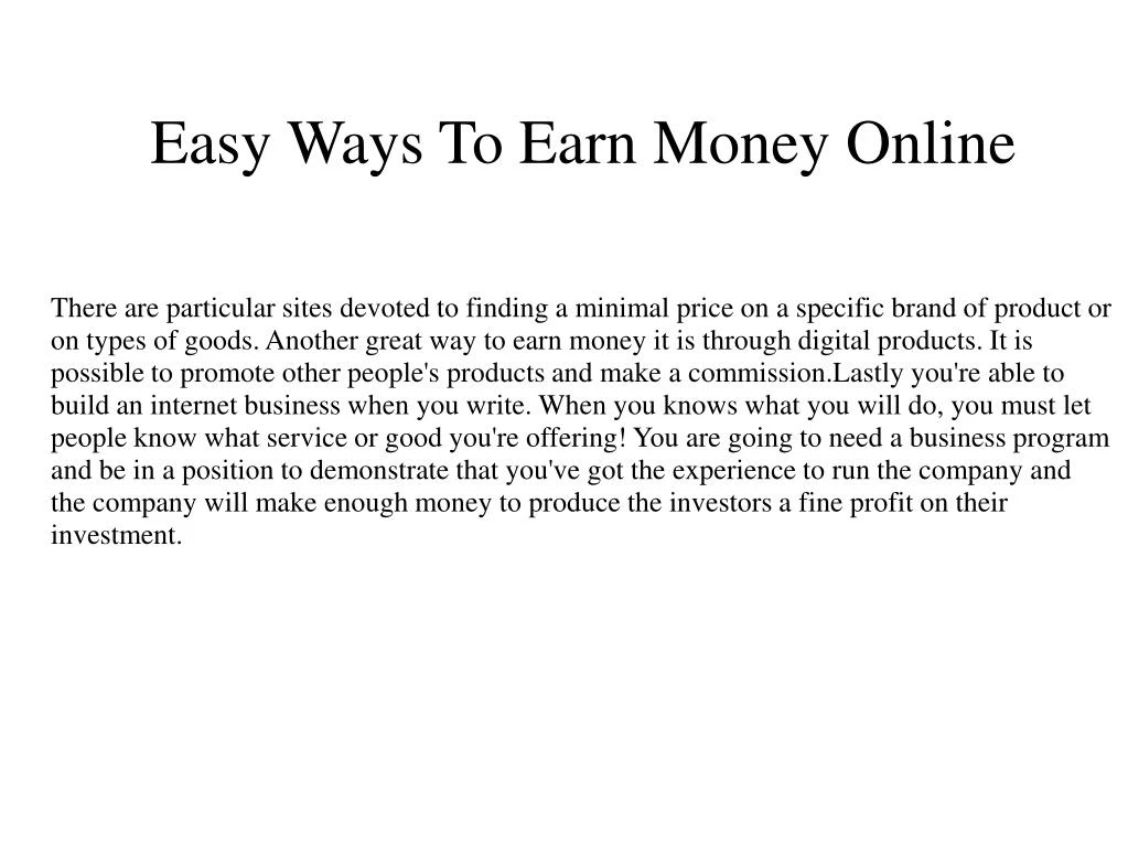easy ways to earn money online n.