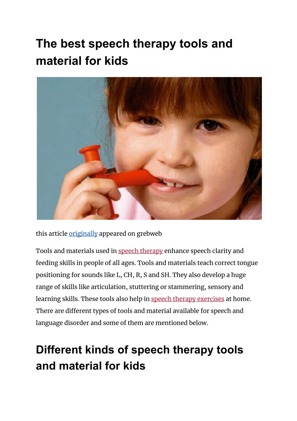 best speech therapy tools
