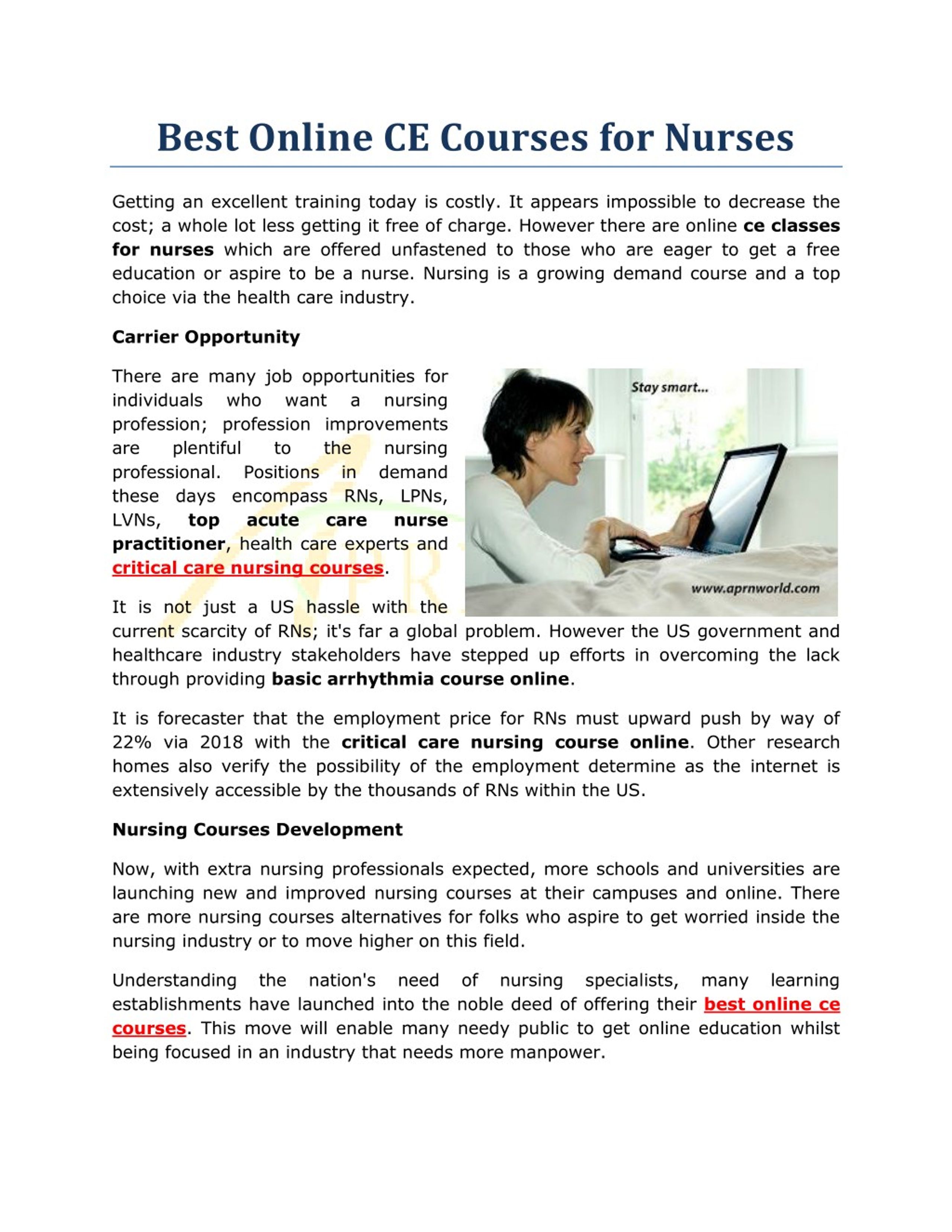 Ppt Best Online Ce Courses For Nurses Powerpoint Presentation
