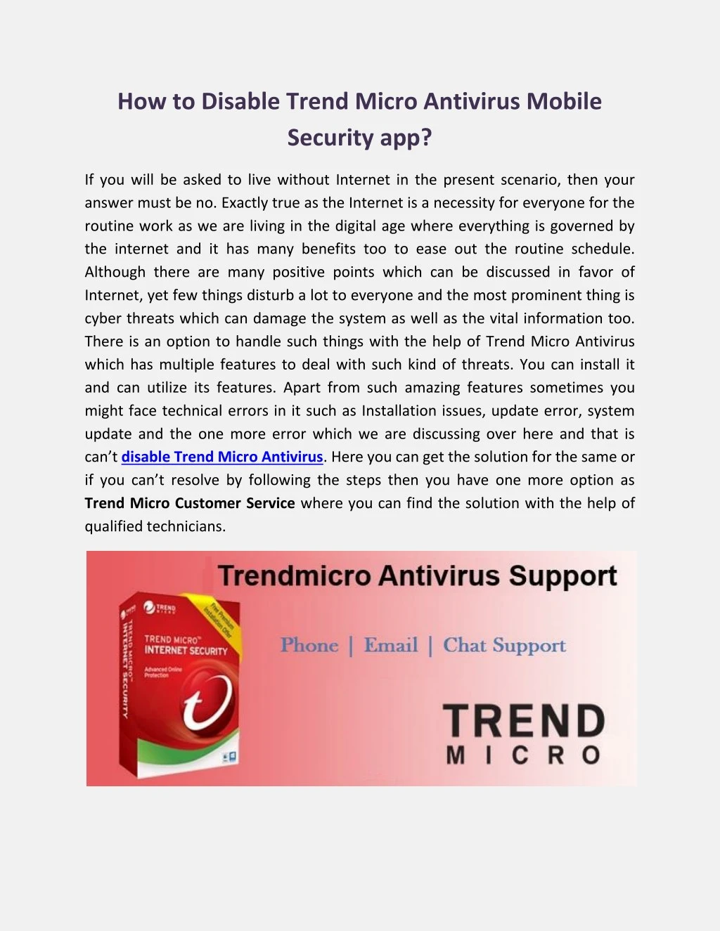trend micro antivirus phone number