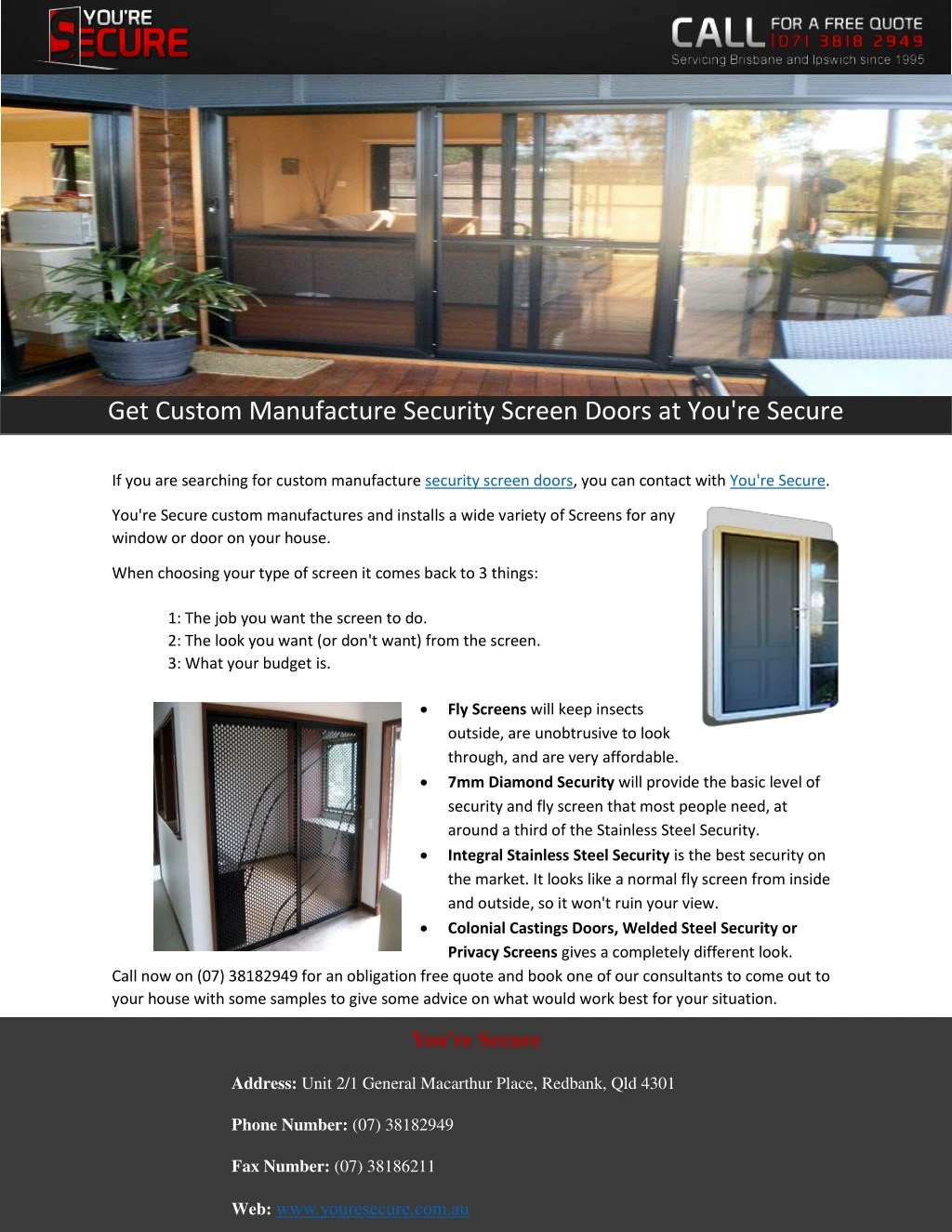 Ppt Get Custom Manufacture Security Screen Doors At You Re