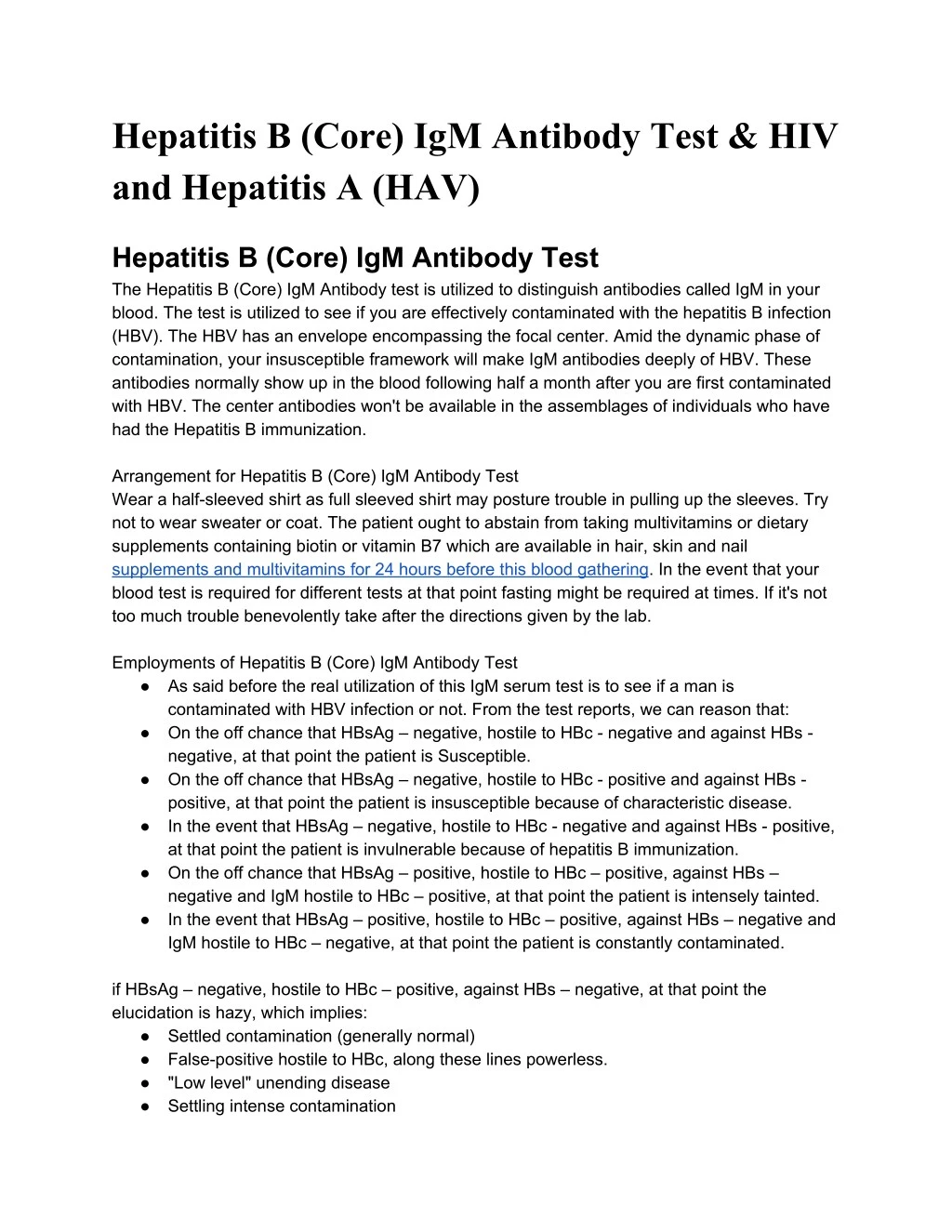 Hepatitis B Virus Core Ab Igm