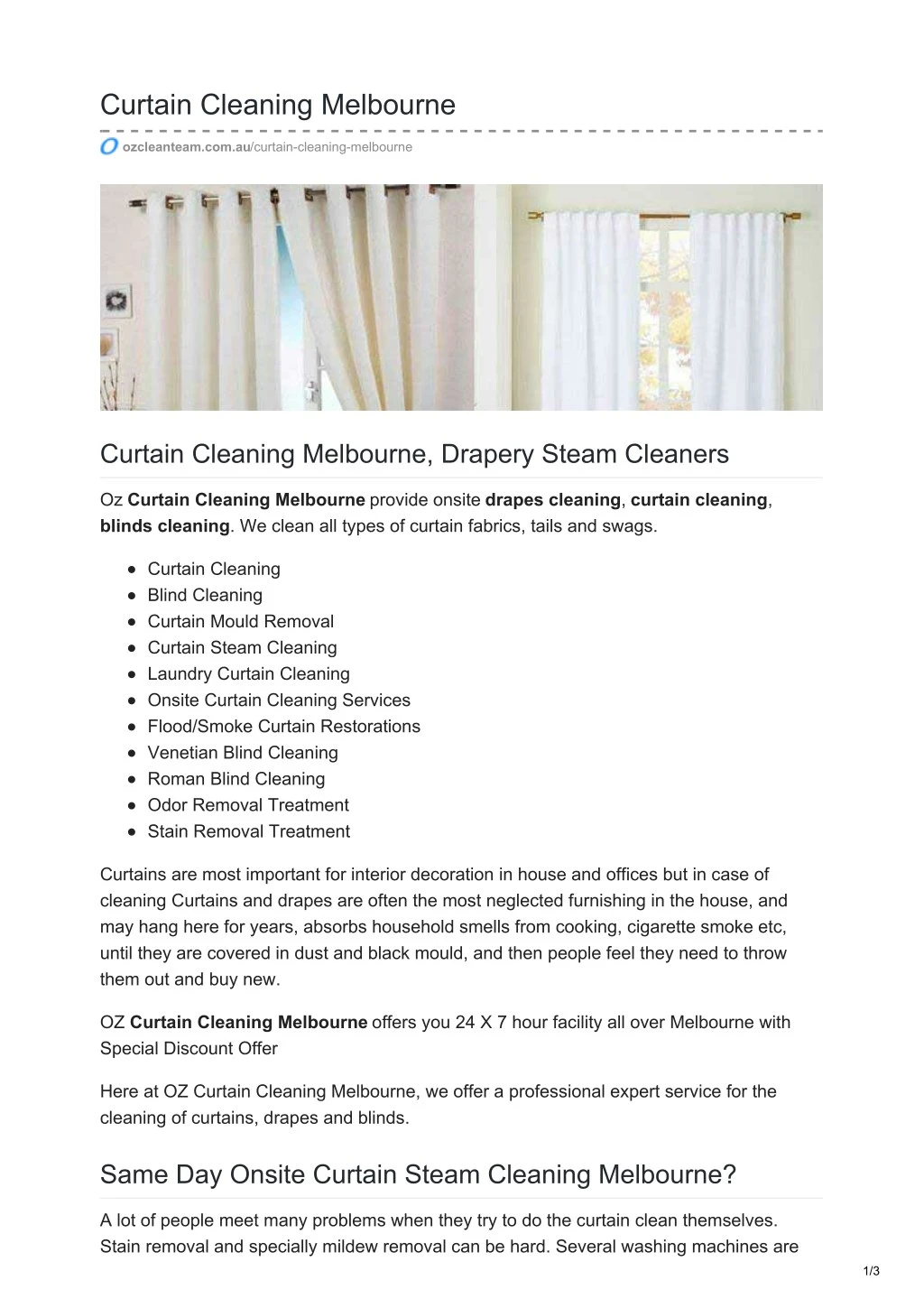 Ppt Curtain Cleaning Melbourne Powerpoint Presentation Free