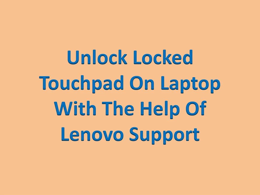 how to unlock touchpad