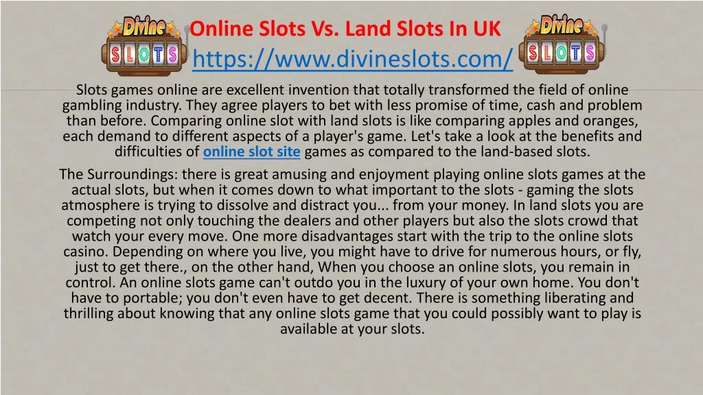 online slots vs land slots in uk n.