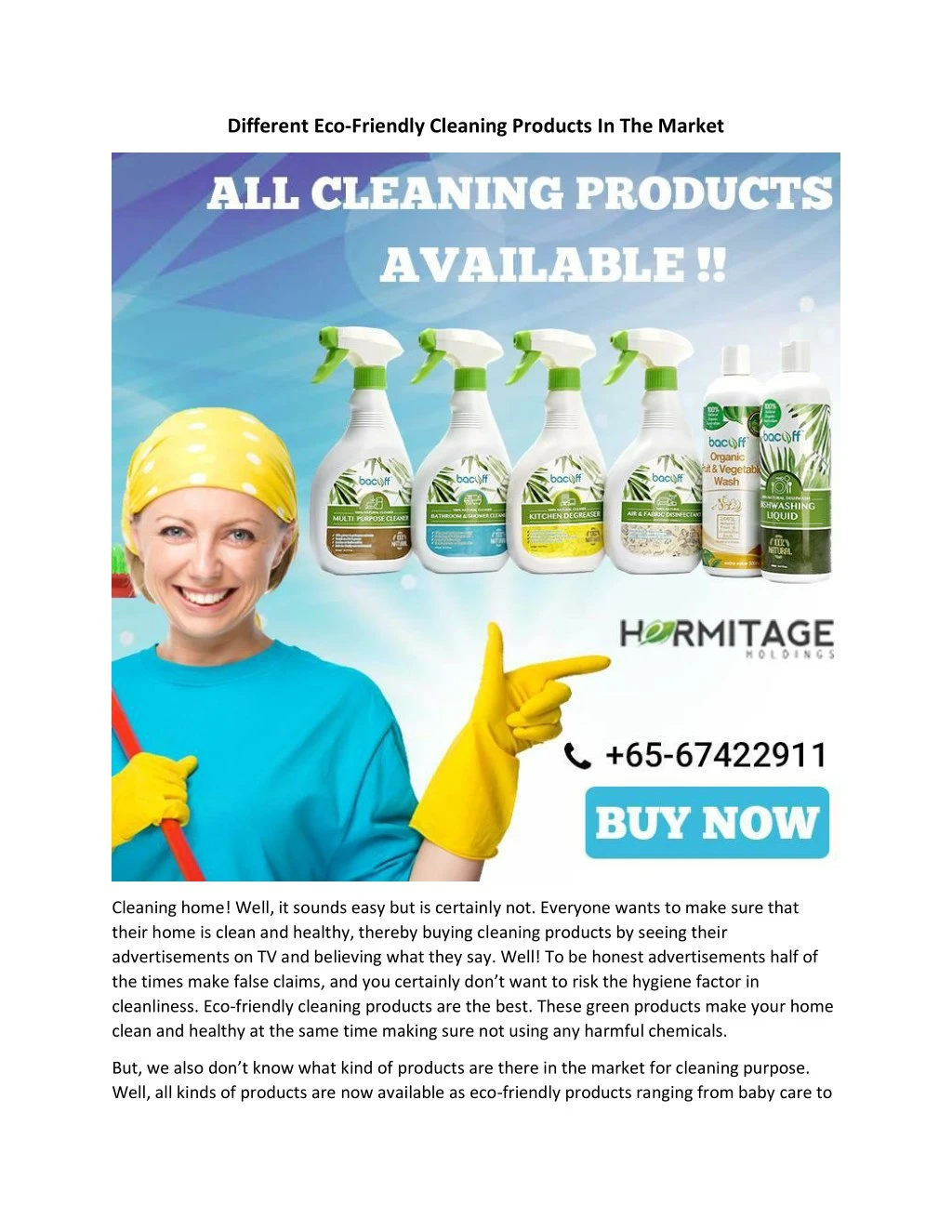 PPT Different EcoFriendly Cleaning Products In The Market PowerPoint