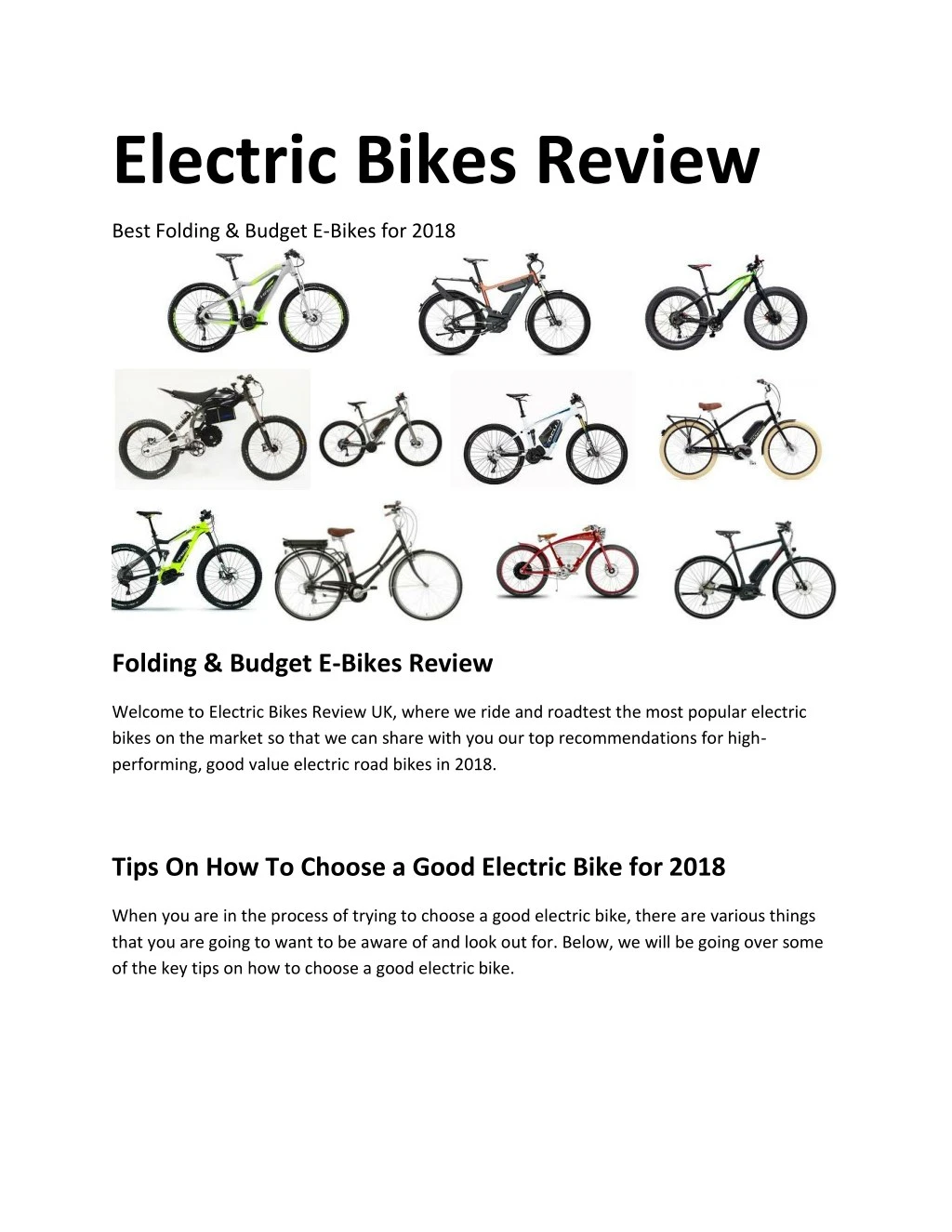 electric bike reviews 2018