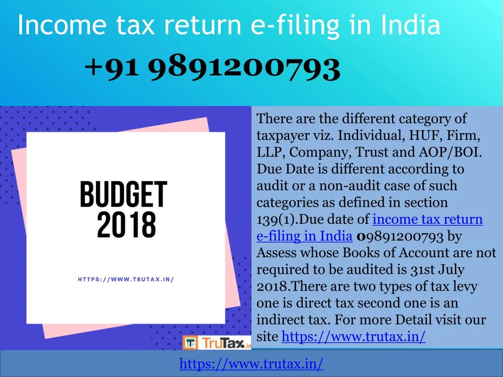 PPT File Income Tax Return Online In India 09891200793 By July 31 No 