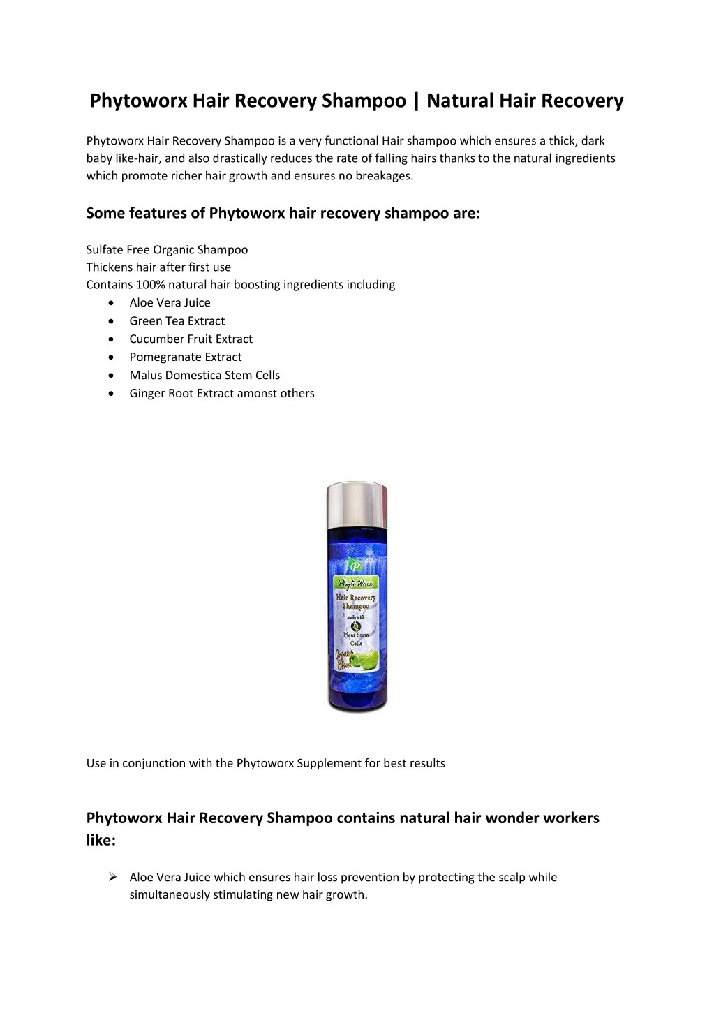 Ppt Phytoworx Hair Recovery Shampoo Review Powerpoint