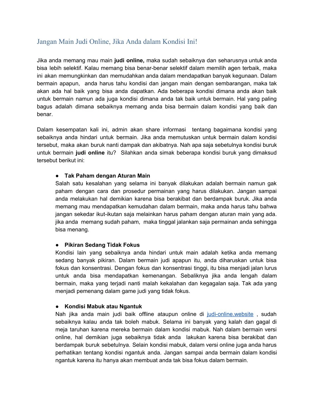 jangan main judi online jika anda dalam kondisi n.