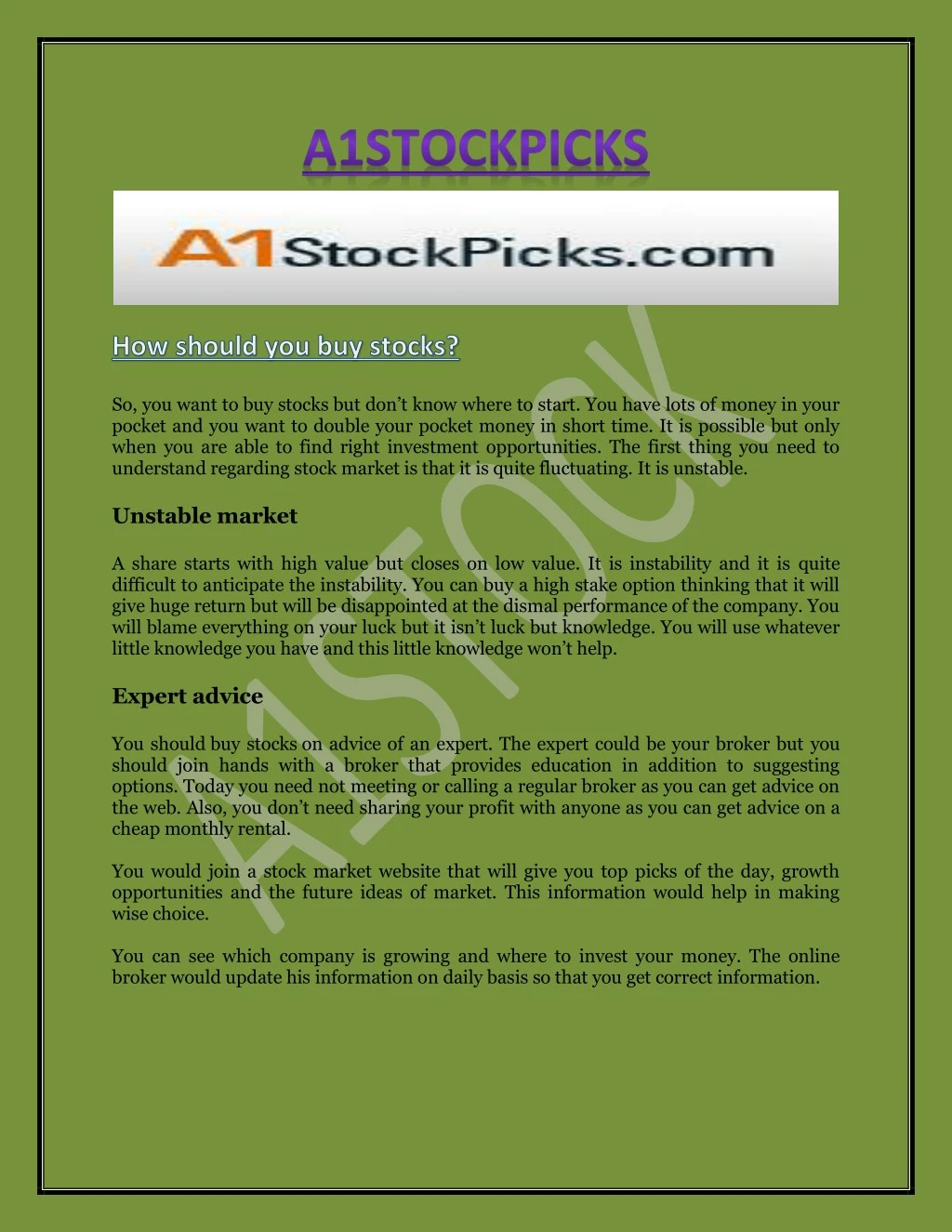 i want to buy stocks online