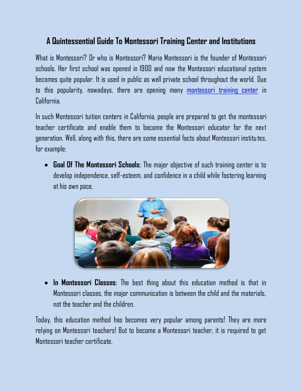 a quintessential guide to montessori training n.
