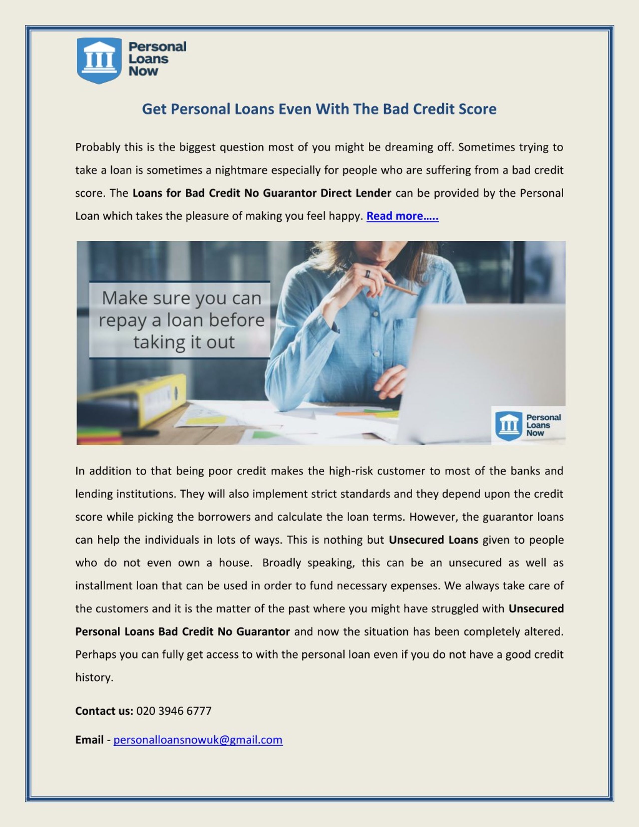 Ppt Get Personal Loans Even With The Bad Credit Score Powerpoint