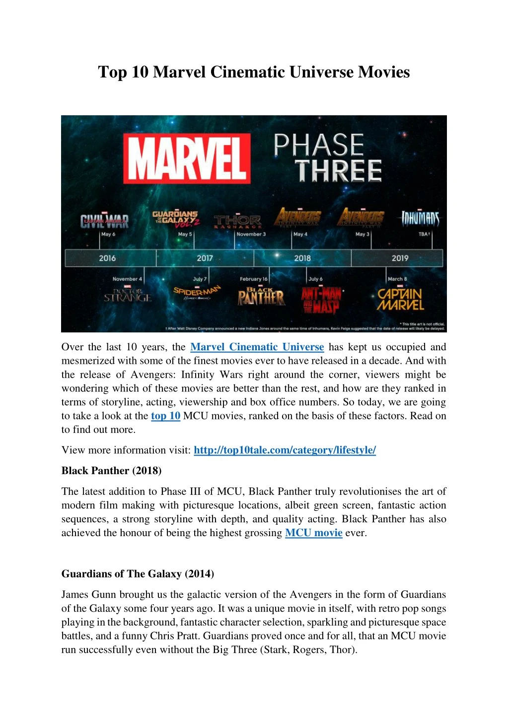 ppt top 10 marvel cinematic universe movies powerpoint presentation free download id 7855988 top 10 marvel cinematic universe movies