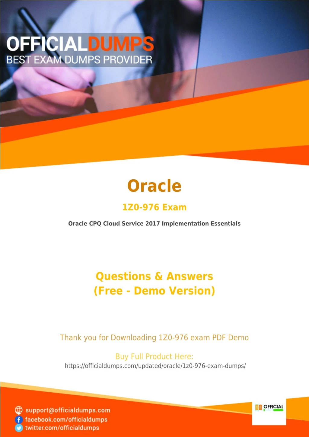 Ppt 1z0 976 Pdf Test Your Knowledge With Actual Oracle 1z0 976 Exam Questions Officialdumps Powerpoint Presentation Id 7857327