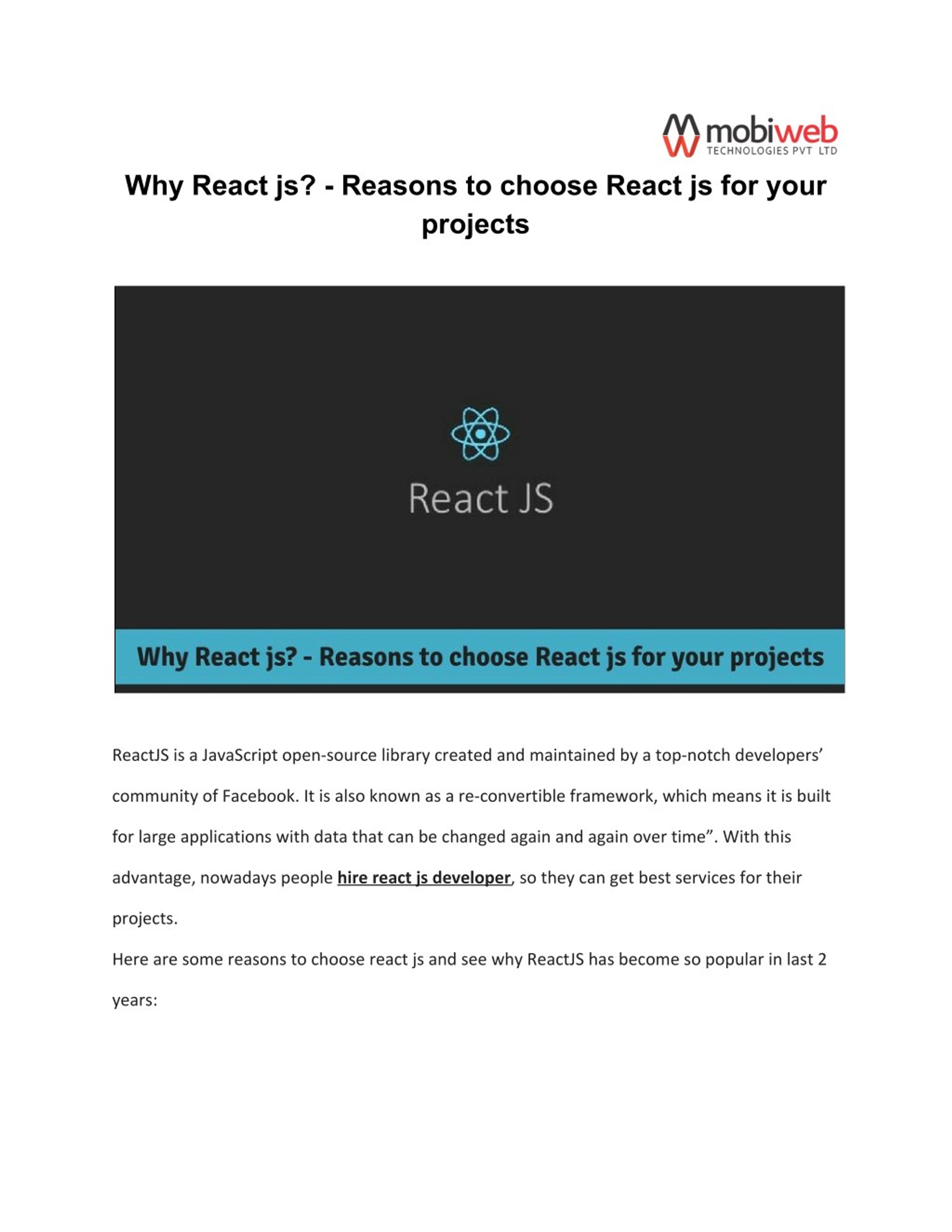 PPT Why React Js Reasons To Choose React Js For Your Projects 