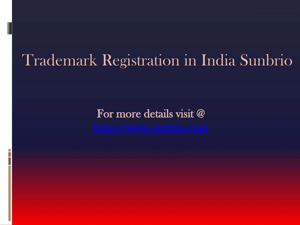trademark registration in india sunbrio n.