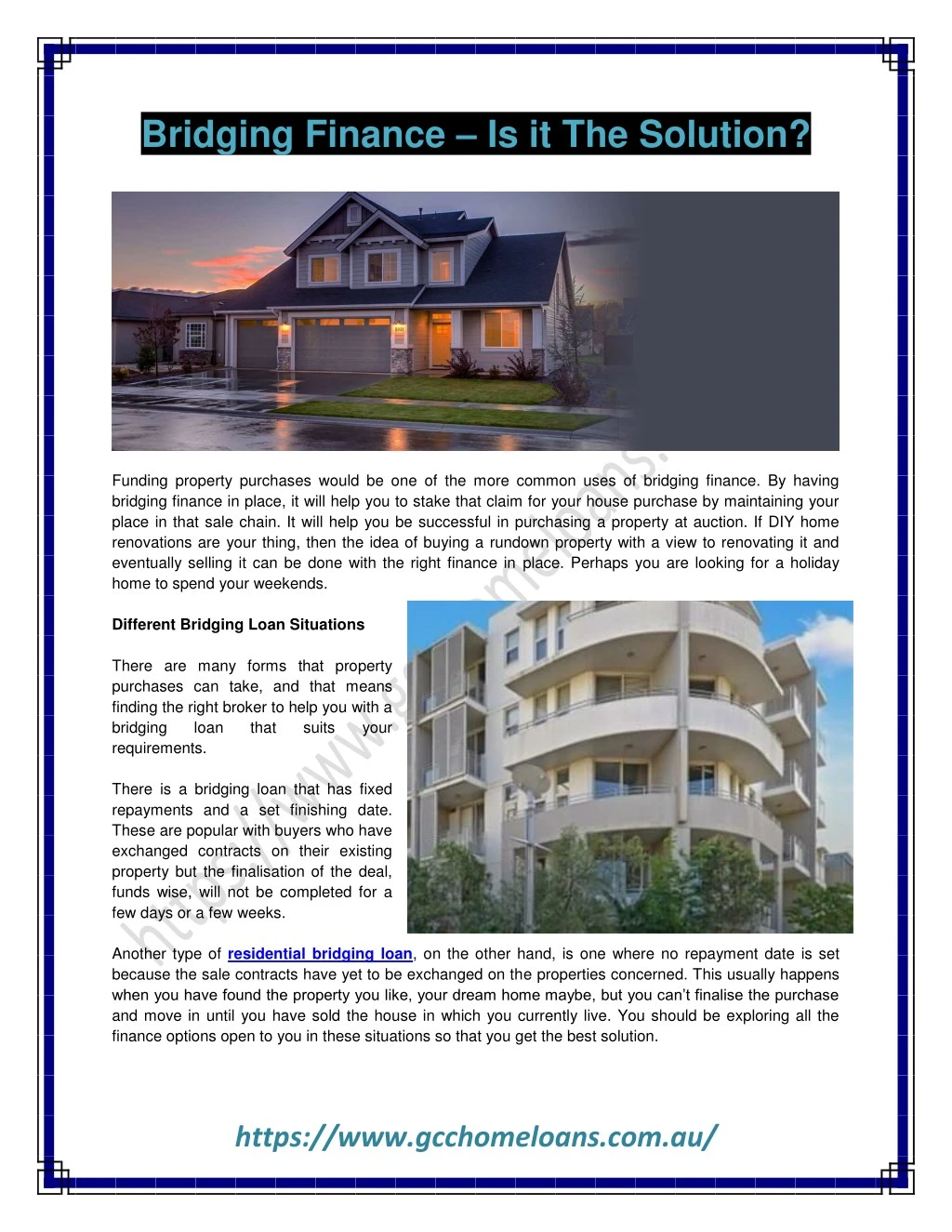 PPT Residential Bridging Finance PowerPoint Presentation, free