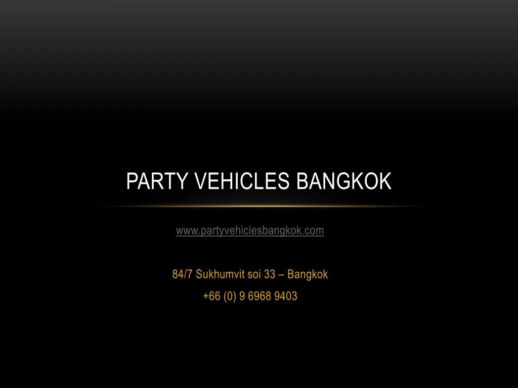 party vehicles bangkok n.