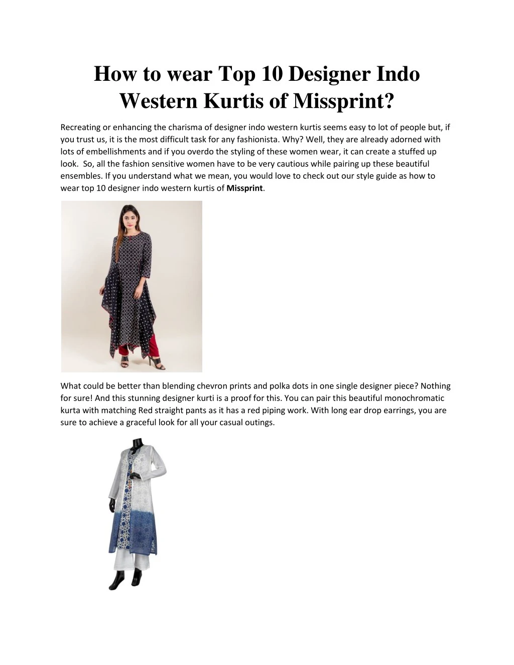 how to wear top 10 designer indo western kurtis n.