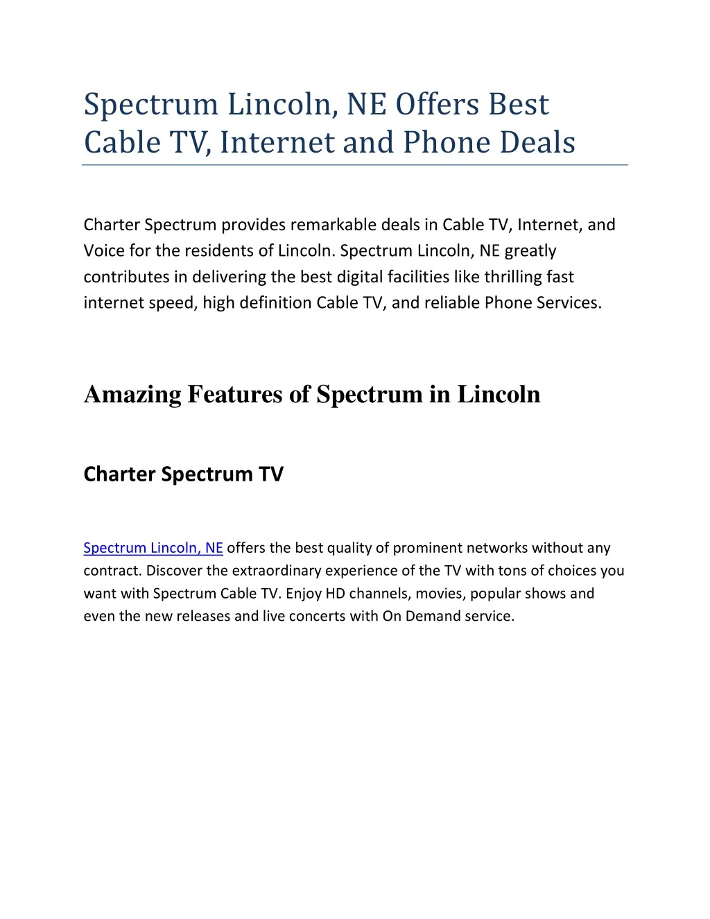 Charter Phone Service >> Ppt Spectrum Lincoln Ne Offers Best Cable Tv Internet Charter Phone Service >> Ppt Spectrum Lincoln Ne Offers Best Cable Tv Internet