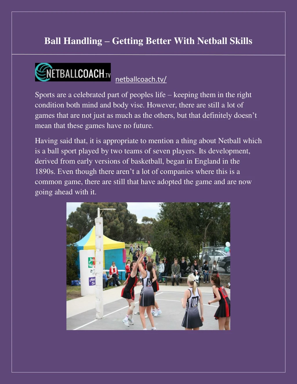 PPT Ball Handling â€“ Getting Better With Netball Skills PowerPoint Presentation ID7862826