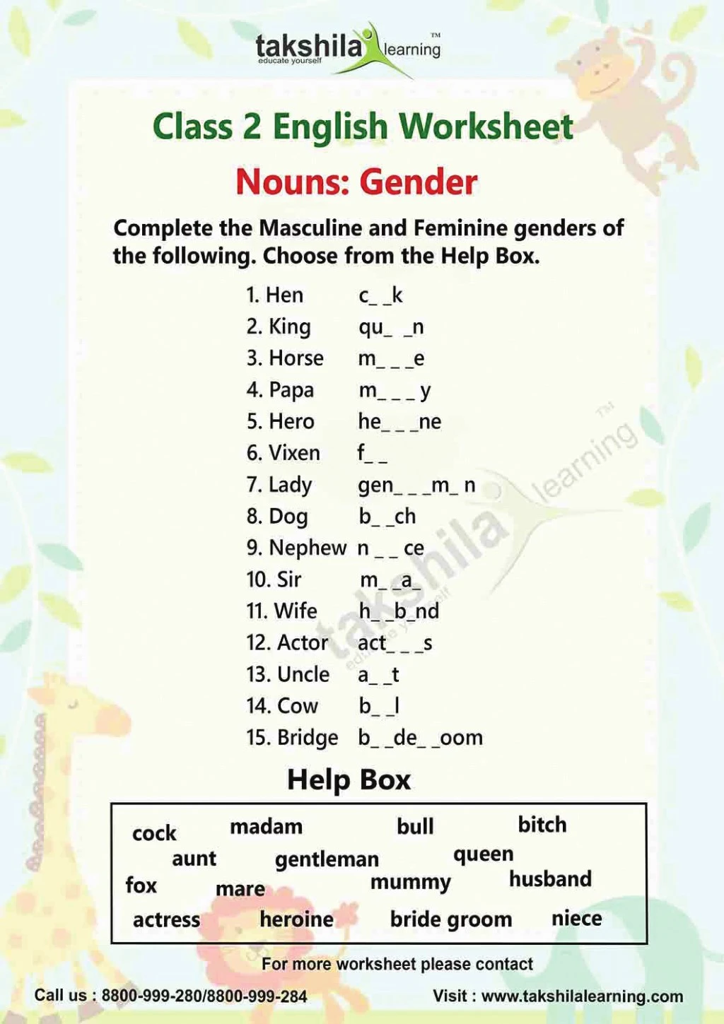 ppt-download-worksheets-for-class-2-english-nouns-gender-takshilalearning-powerpoint